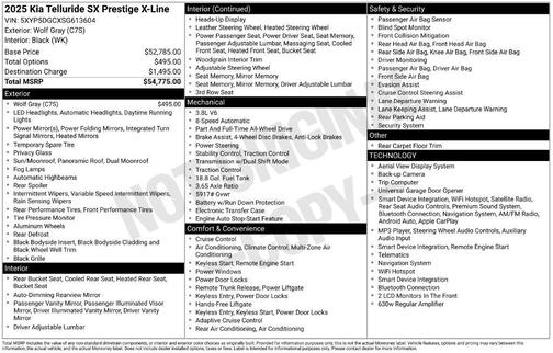 Wolf Gray 2025 Kia Telluride SX-Prestige X-Line