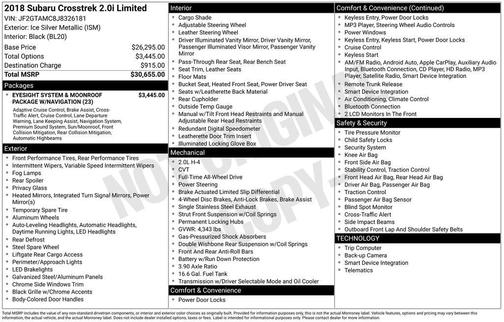 2018 Subaru Crosstrek 2.0i Limited