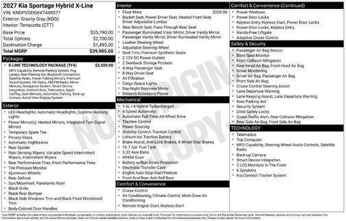 Gravity Gray 2027 Kia Sportage Hybrid X-LINE