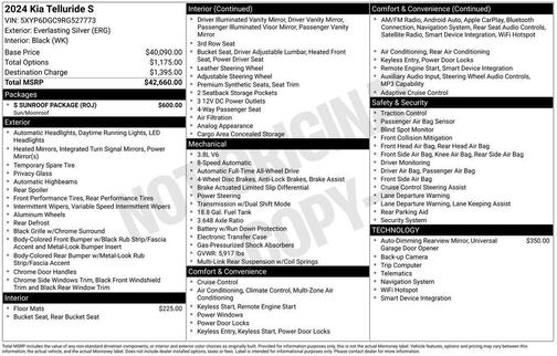 Everlasting Silver 2024 Kia Telluride S