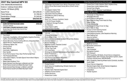Iceberg Green 2027 Kia Carnival EX