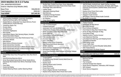 2023 Mazda CX-5 2.5 Turbo