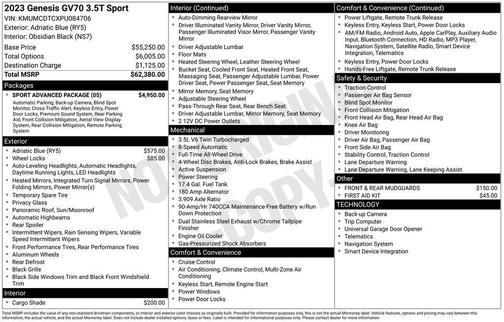 2023 Genesis GV70 3.5T Sport