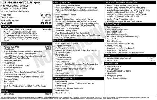2023 Genesis GV70 3.5T Sport