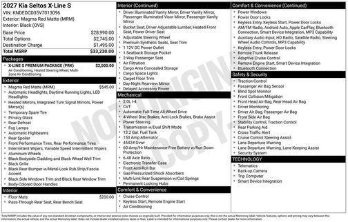 Magma Red 2027 Kia Seltos X-Line