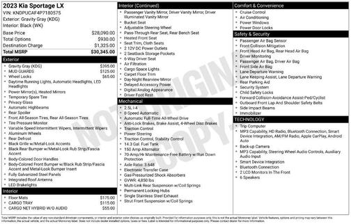 Gravity Gray 2023 Kia Sportage LX