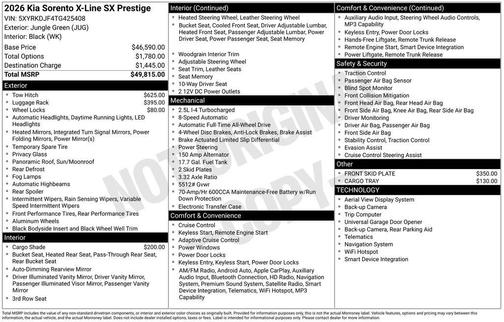 2026 Kia Sorento X-Line SX Prestige