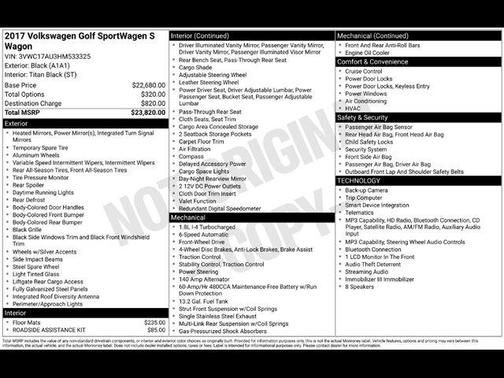 Black 2017 Volkswagen Golf SportWagen TSI S