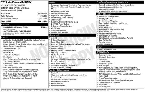 Deep Chroma Blue 2027 Kia Carnival EX