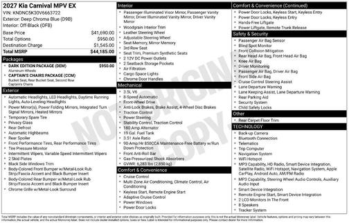 Deep Chroma Blue 2027 Kia Carnival EX