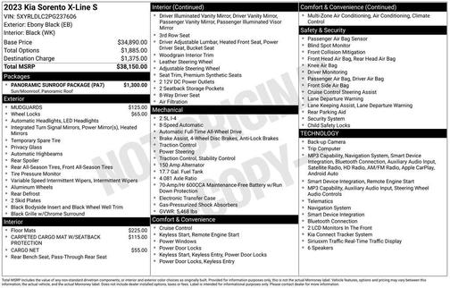 Ebony Black 2023 Kia Sorento X-Line S