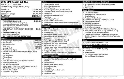 Ebony Twilight Metallic 2020 GMC Terrain SLT