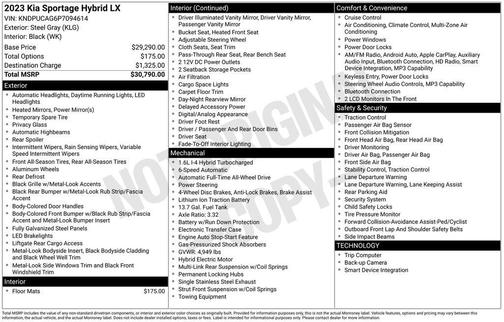 Steel Gray 2023 Kia Sportage Hybrid LX