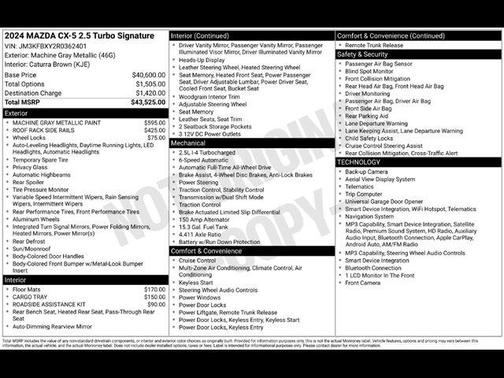 Machine Gray Metallic 2024 Mazda CX-5 2.5 Turbo Signature