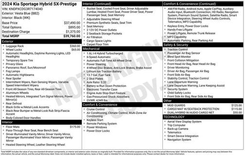 Blue 2024 Kia Sportage Hybrid SX-Prestige