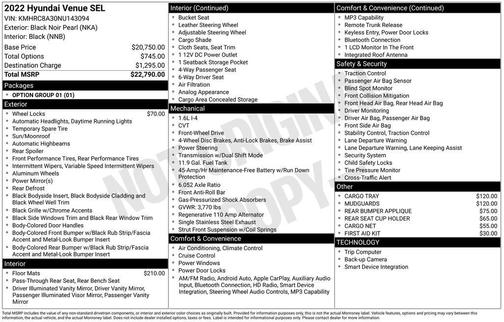 2022 Hyundai VENUE SEL