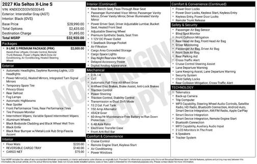 Gray 2027 Kia Seltos X-Line