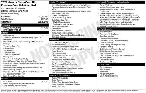 2023 Hyundai SANTA CRUZ 2.5T SEL Premium