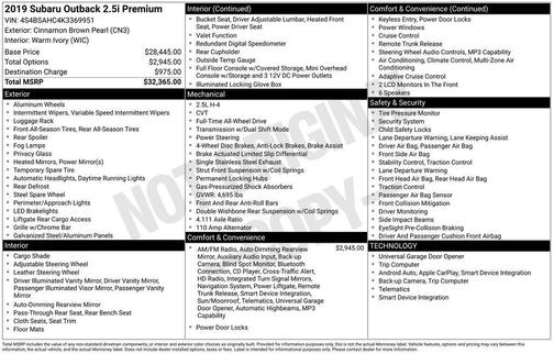 2019 Subaru Outback 2.5i Premium