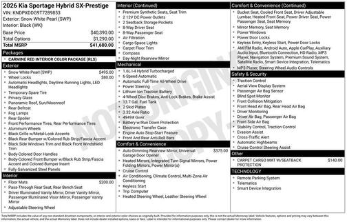 2026 Kia Sportage Hybrid SX-Prestige