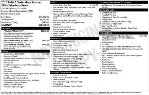Mineral Gray Metallic 2015 BMW 328 Gran Turismo i xDrive