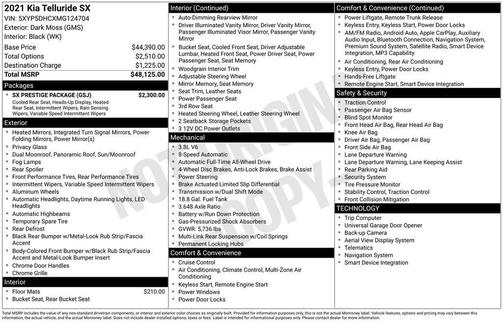 2021 Kia Telluride SX