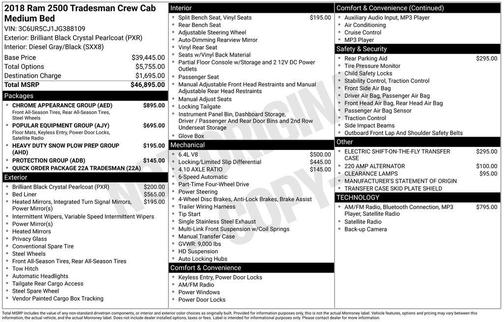 2018 RAM 2500 Tradesman