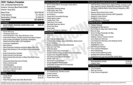 Horizon Blue Pearl 2021 Subaru Forester Base