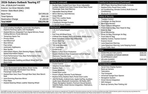 2026 Subaru Outback Touring XT