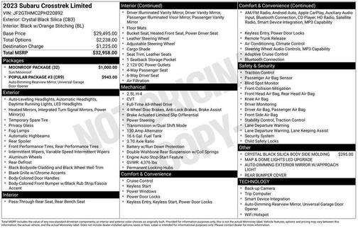 Crystal Black Silica 2023 Subaru Crosstrek Limited