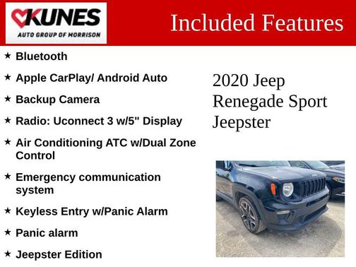 Black Clearcoat 2020 Jeep Renegade Sport