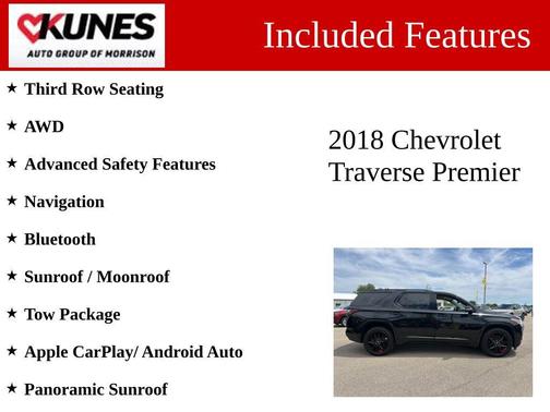 Mosaic Black Metallic 2018 Chevrolet Traverse Premier