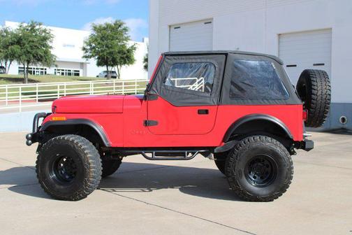 Red 1992 Jeep Wrangler S