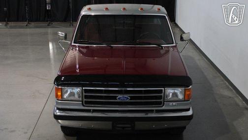 Silver and Maroon 1990 Ford F-150