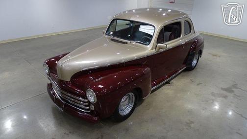 Brown and Tan 1946 Ford Coupe