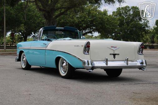 Blue and white 1956 Chevrolet Bel Air Base