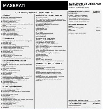 2024 Maserati Levante GT Ultima