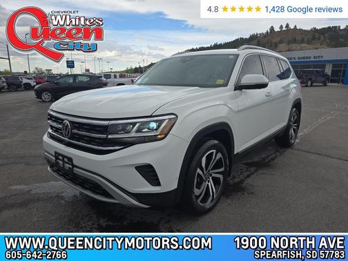 Pure White 2021 Volkswagen Atlas 3.6L SEL Premium