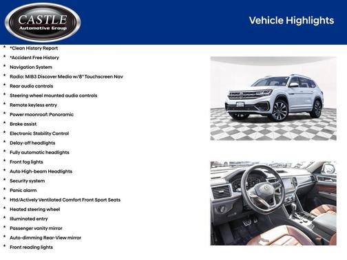 Pure White 2022 Volkswagen Atlas 3.6L SEL Premium