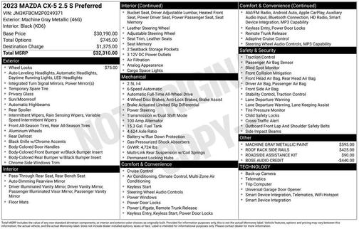 Machine Gray Metallic 2023 Mazda CX-5 2.5 S Preferred Package