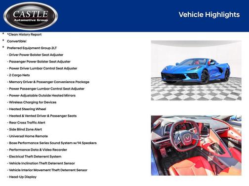 Riptide Blue Metallic 2024 Chevrolet Corvette Stingray w/2LT