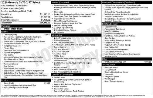 2026 Genesis GV70 2.5T Select