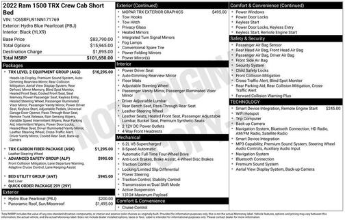 Hydro Blue Pearlcoat 2022 RAM 1500 TRX