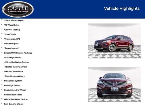 Burgundy Velvet Metallic Tinted Clearcoat 2016 Lincoln MKC Reserve