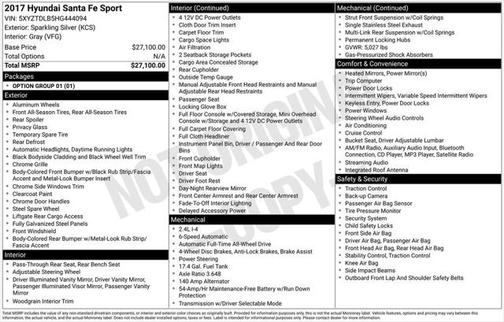 2017 Hyundai Santa Fe Sport 2.4L