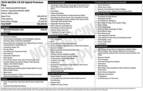 Ingot Blue Metallic 2026 Mazda CX-50 Hybrid Premium Plus