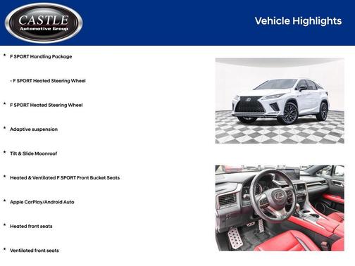 Ultra White 2022 Lexus RX 350 F SPORT Handling
