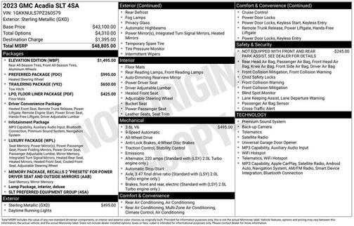 Sterling Metallic 2023 GMC Acadia AWD SLT
