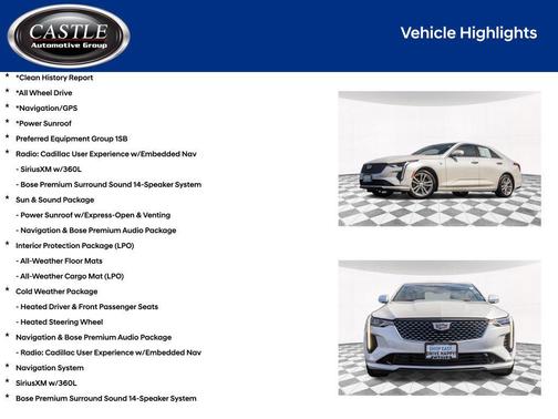 Crystal White Tricoat 2023 Cadillac CT4 Luxury