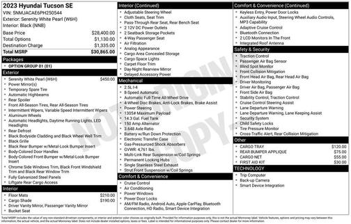Serenity White Pearl 2023 Hyundai TUCSON SE